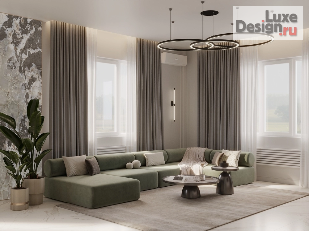 Дизайн интерьера гостиной "Кухня-гостиная в частном доме" (фото 10)