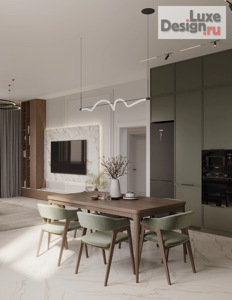 Дизайн интерьера гостиной "Кухня-гостиная в частном доме" (фото 4)