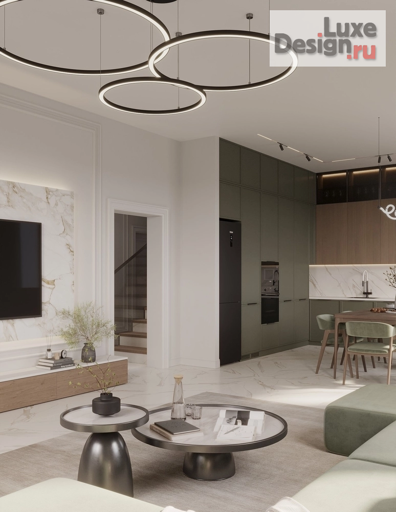 Дизайн интерьера гостиной "Кухня-гостиная в частном доме" (фото 7)