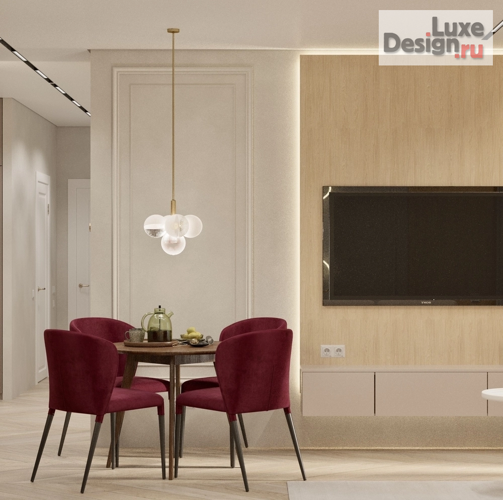 Дизайн интерьера двухкомнатной квартиры ""Малиновые мечты" - проект двухкомнатной квартиры в Санкт-Петербурге ЖК Дефанс " (фото 10)