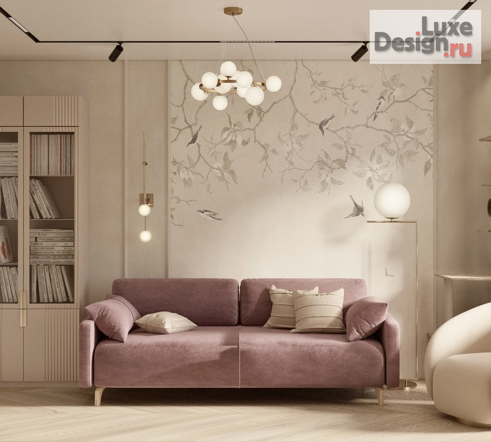 Дизайн интерьера двухкомнатной квартиры ""Малиновые мечты" - проект двухкомнатной квартиры в Санкт-Петербурге ЖК Дефанс " (фото 2)