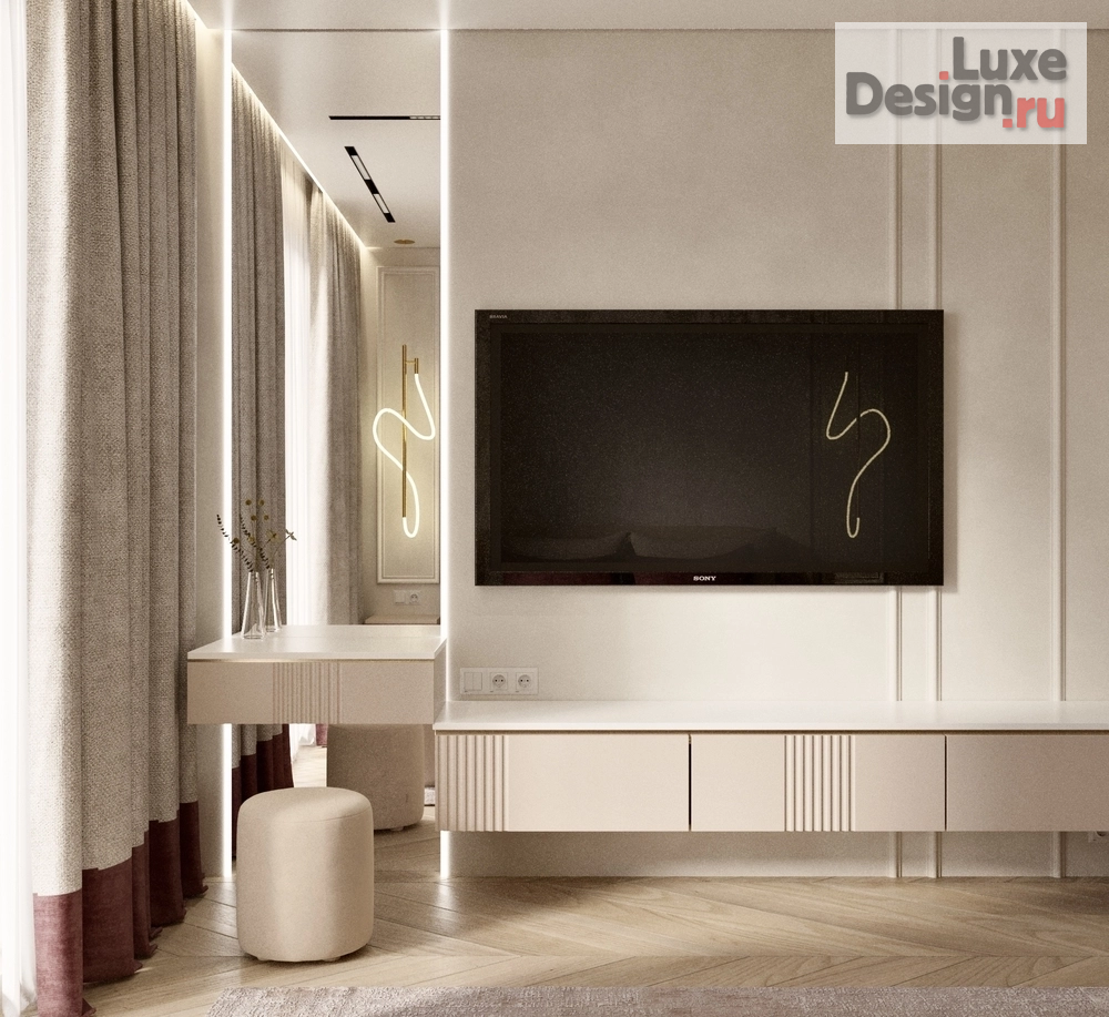 Дизайн интерьера двухкомнатной квартиры ""Малиновые мечты" - проект двухкомнатной квартиры в Санкт-Петербурге ЖК Дефанс " (фото 6)