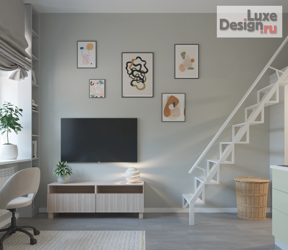 Дизайн интерьера апартаментов "Фисташка и лосось" (фото 7) от дизайнера Степанова Оксана Александровна Дизайн интерьера апартаментов "Фисташка и лосось" (фото 7)