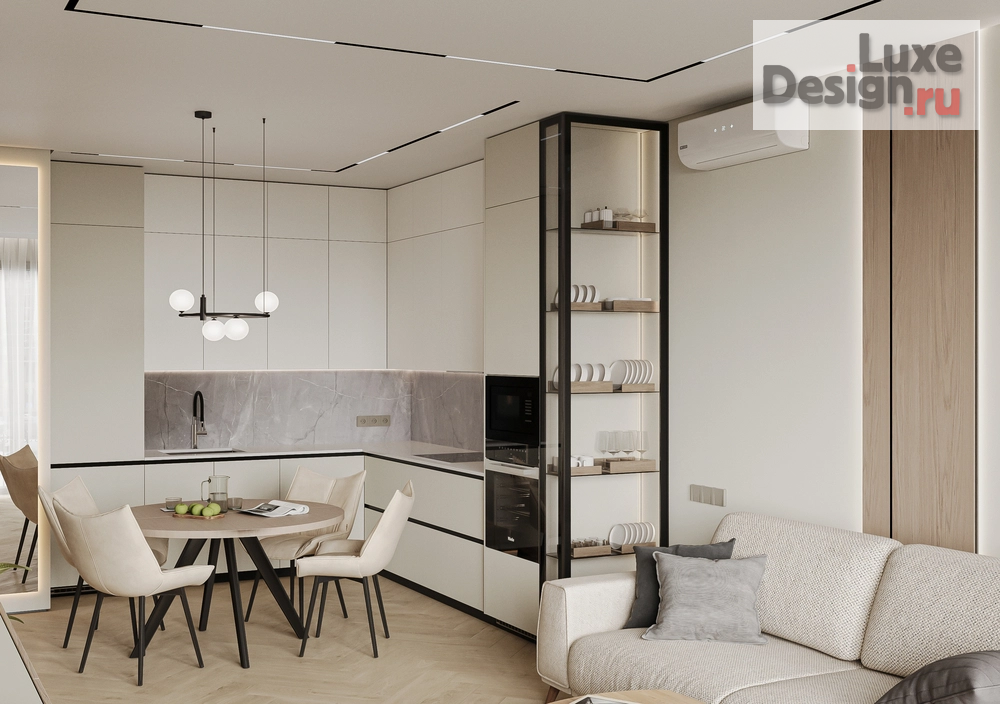 Дизайн интерьера двухкомнатной квартиры "ЖК Событие Светлое" (фото 1)