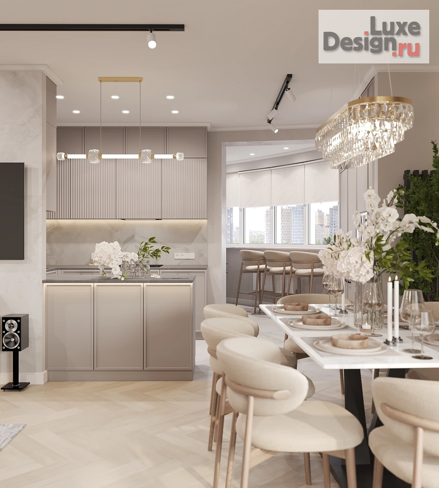 Дизайн интерьера гостиной "Деликатный серый, гостиная" (фото 10) от дизайнера Юлия Бушуева Дизайн интерьера гостиной "Деликатный серый, гостиная" (фото 10)