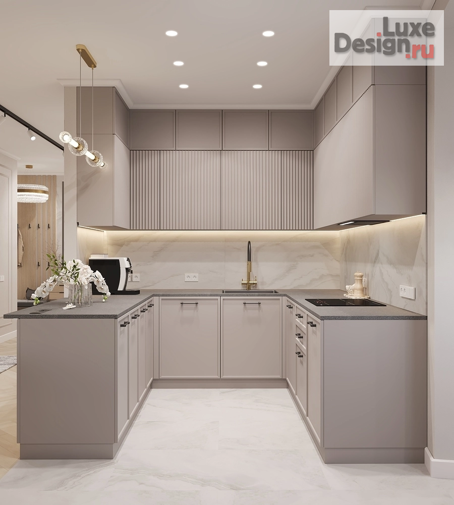 Дизайн интерьера гостиной "Деликатный серый, гостиная" (фото 7) от дизайнера Юлия Бушуева Дизайн интерьера гостиной "Деликатный серый, гостиная" (фото 7)