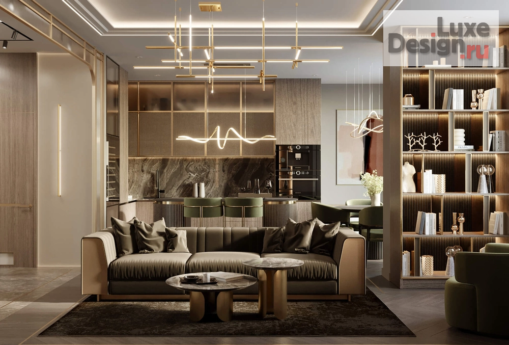 Дизайн интерьера трехкомнатной квартиры "ИНТЕРЬЕР КВАРТИРЫ 95 КВ.М ВО ВНУКОВО" (фото 1)