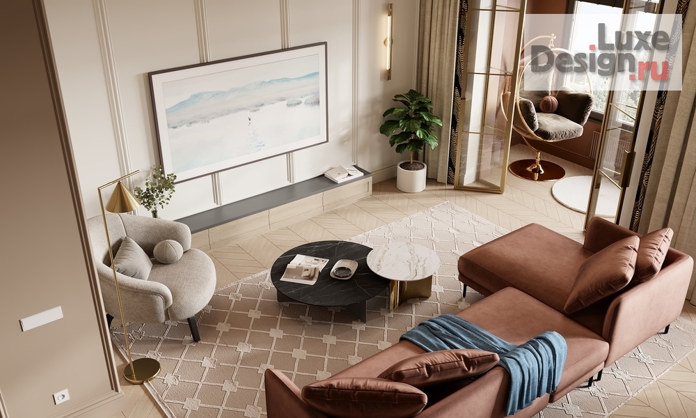 Дизайн интерьера трехкомнатной квартиры "ИНТЕРЬЕР КВАРТИРЫ В ЖК НАСТОЯЩЕЕ 95 КВ.М" (фото 4)