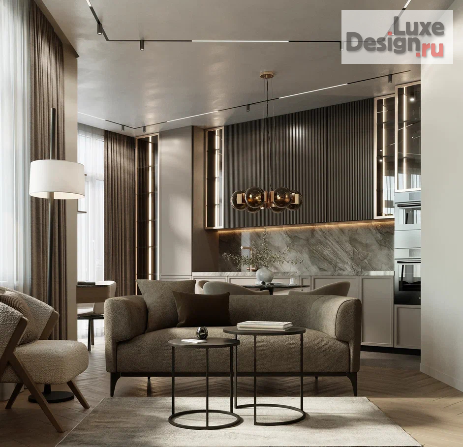 Дизайн интерьера двухкомнатной квартиры "ИНТЕРЬЕР КВАРТИРЫ ВО ВНУКОВО 60 КВ.М" (фото 4)