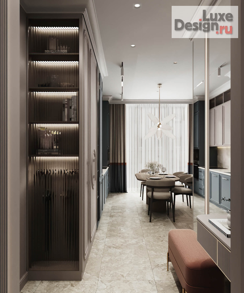 Дизайн интерьера трехкомнатной квартиры "ИНТЕРЬЕР КВАРТИРЫ ЖК RIVER SKY 80 КВ.М" (фото 5)