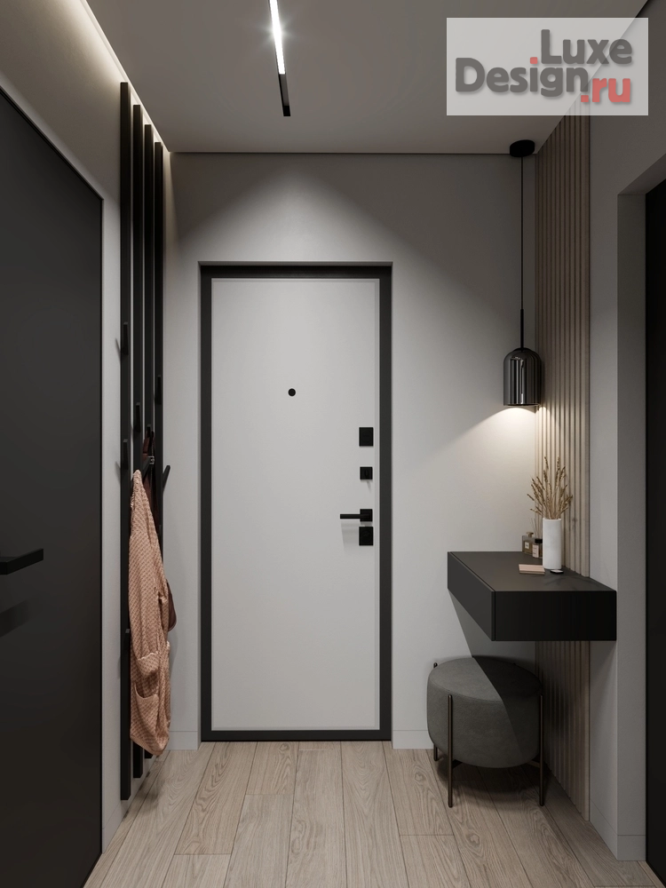 Дизайн интерьера однокомнатной квартиры "Современный минимализм с лёгким лофтом" (фото 1)