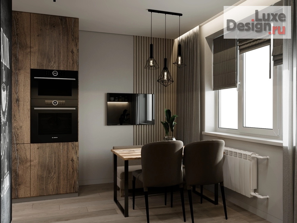 Дизайн интерьера однокомнатной квартиры "Современный минимализм с лёгким лофтом" (фото 7)