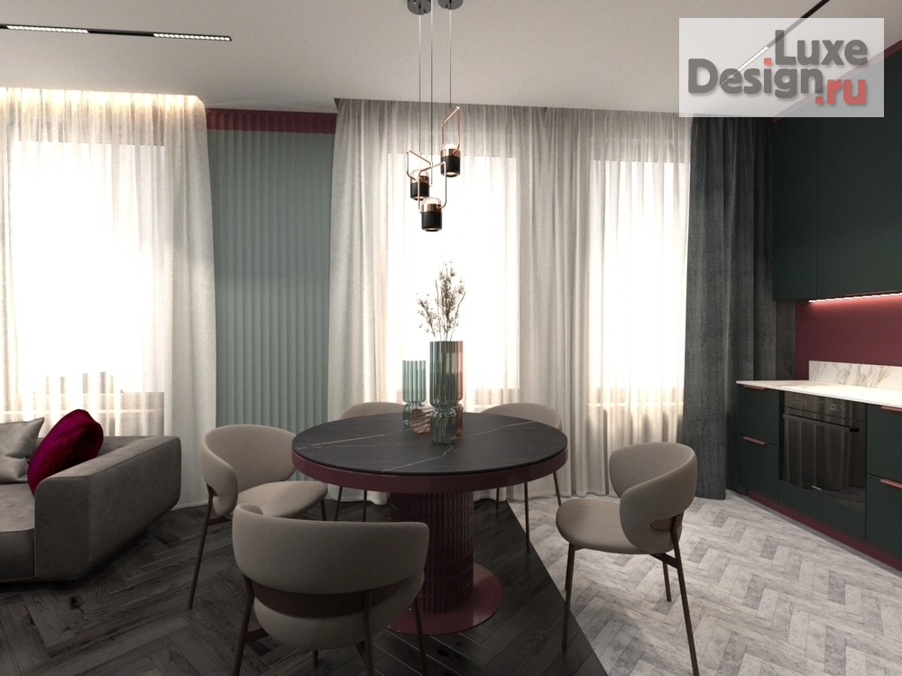 Дизайн интерьера гостиной "Мята и рябина" (фото 1)