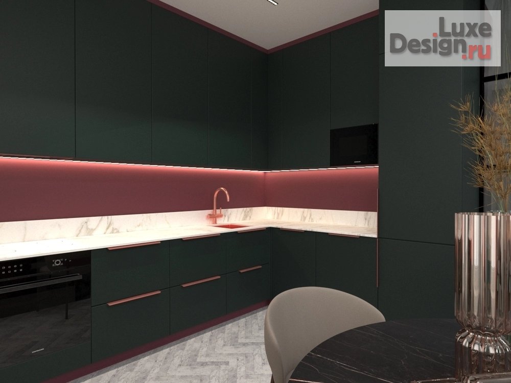 Дизайн интерьера гостиной "Мята и рябина" (фото 2)