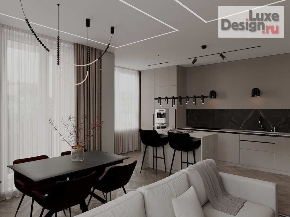 Дизайн интерьера квартиры "Кухня-гостиная " (фото 4)