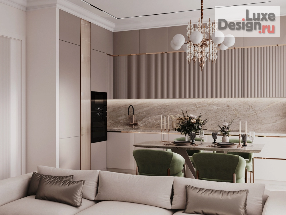 Дизайн интерьера трехкомнатной квартиры "Квартира 78 м2 в неоклассике в ЖК Ilove" (фото 3)