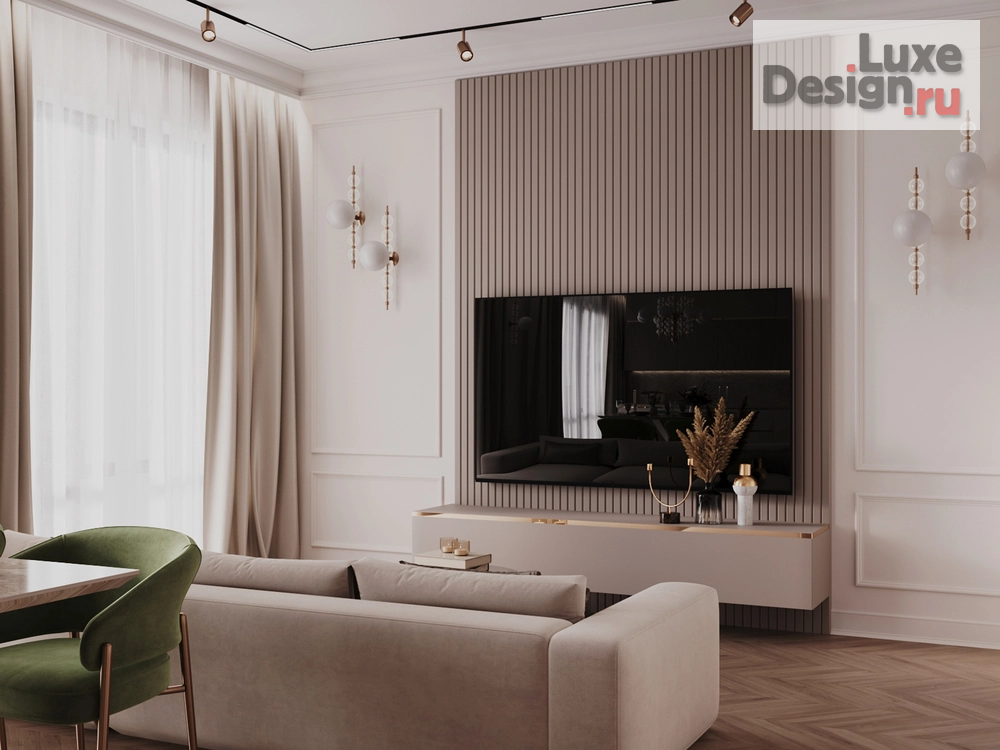 Дизайн интерьера трехкомнатной квартиры "Квартира 78 м2 в неоклассике в ЖК Ilove" (фото 4)