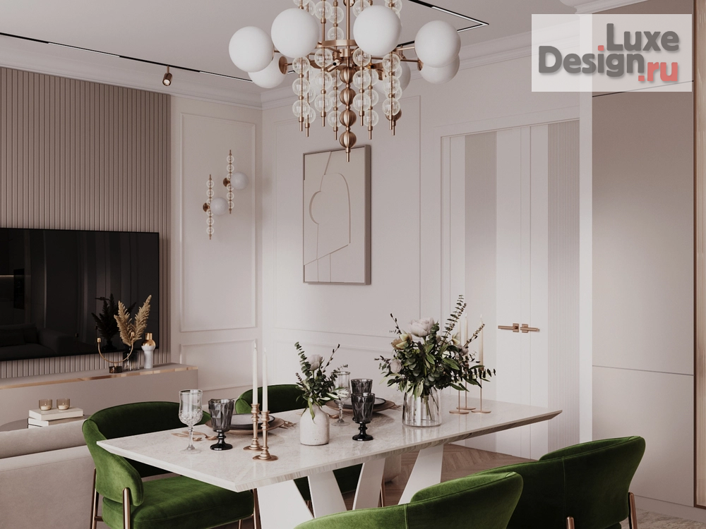 Дизайн интерьера трехкомнатной квартиры "Квартира 78 м2 в неоклассике в ЖК Ilove" (фото 5)