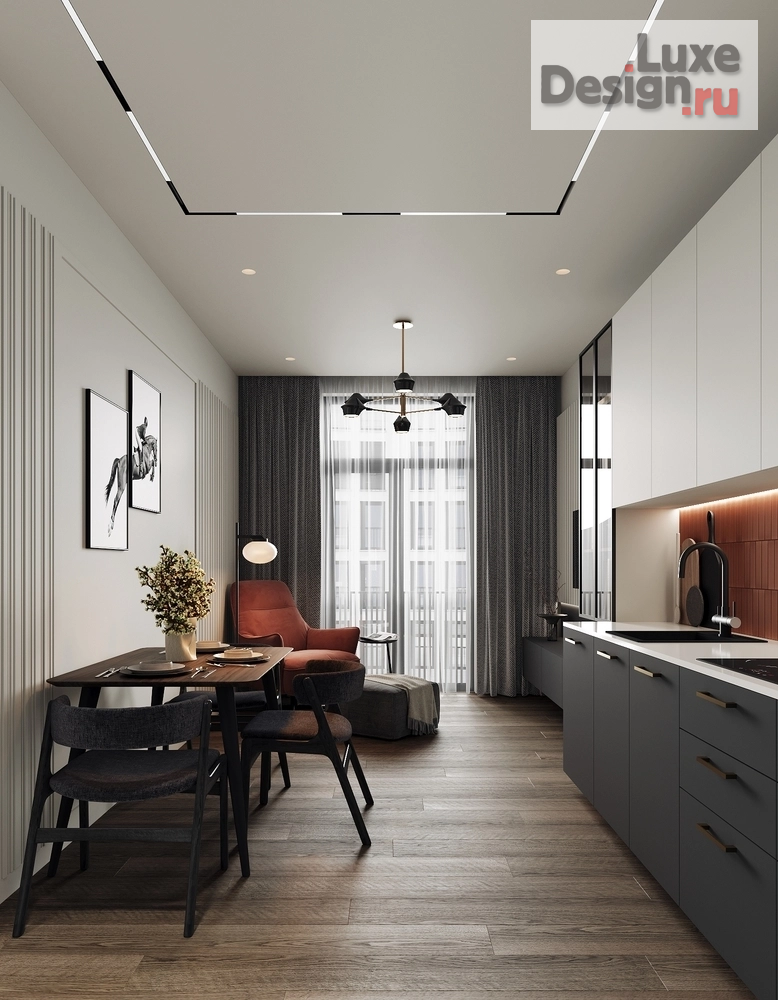 Дизайн интерьера однокомнатной квартиры "ЖК ID Park Pobedy, 43 м" (фото 4)