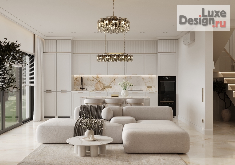 Дизайн интерьера таунхауса "Обитель Спокойствия: Дизайн-проект для ценителей безупречности" (фото 2)