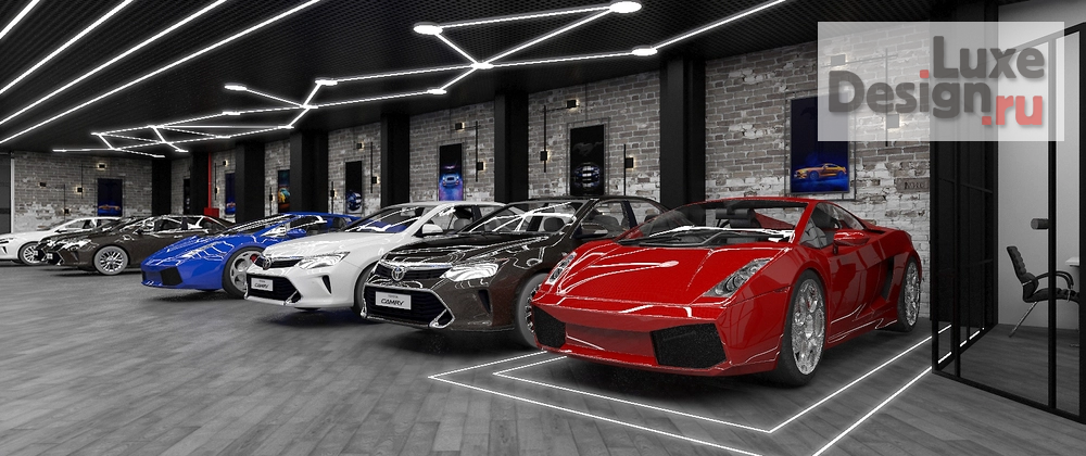 Дизайн интерьера автосалона "Детейлинг На Трехгорной Мануфактуре" (фото 1)