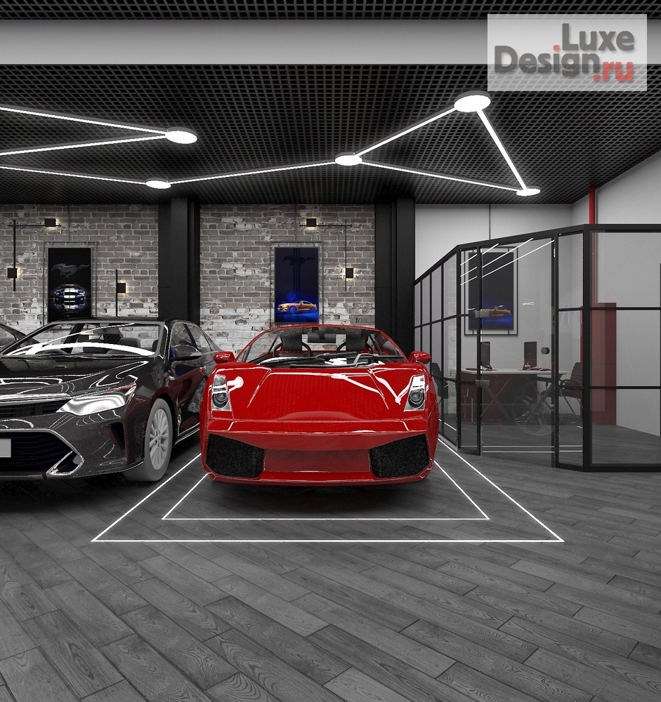 Дизайн интерьера автосалона "Детейлинг На Трехгорной Мануфактуре" (фото 2)
