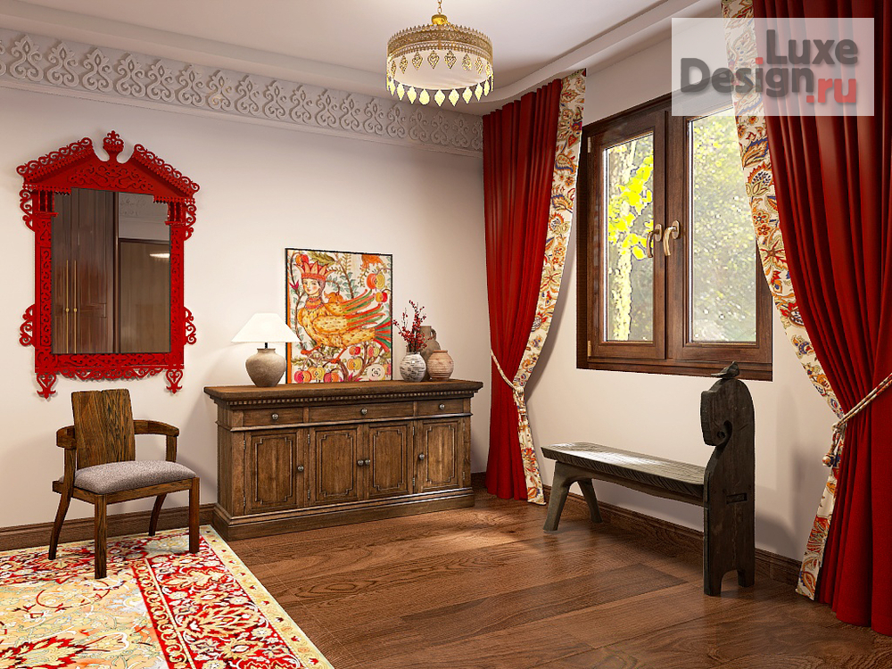 Дизайн интерьера спальни "Дом в старорусском стиле" (фото 1)