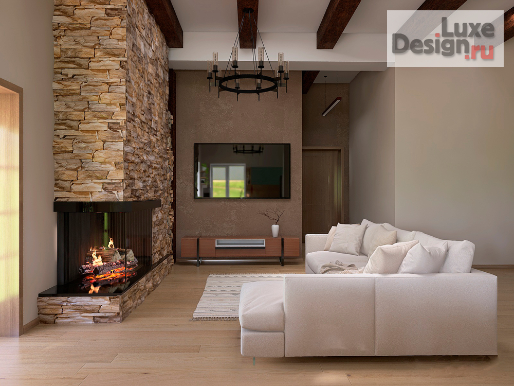 Дизайн интерьера загородного дома "Загородный дом Шале 120 кв.м." (фото 2)