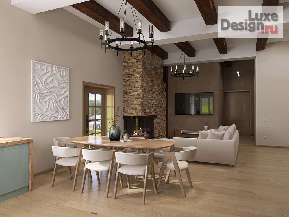 Дизайн интерьера загородного дома "Загородный дом Шале 120 кв.м." (фото 6)