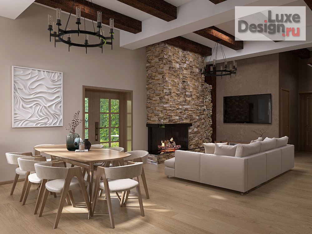 Дизайн интерьера загородного дома "Загородный дом Шале 120 кв.м." (фото 7)