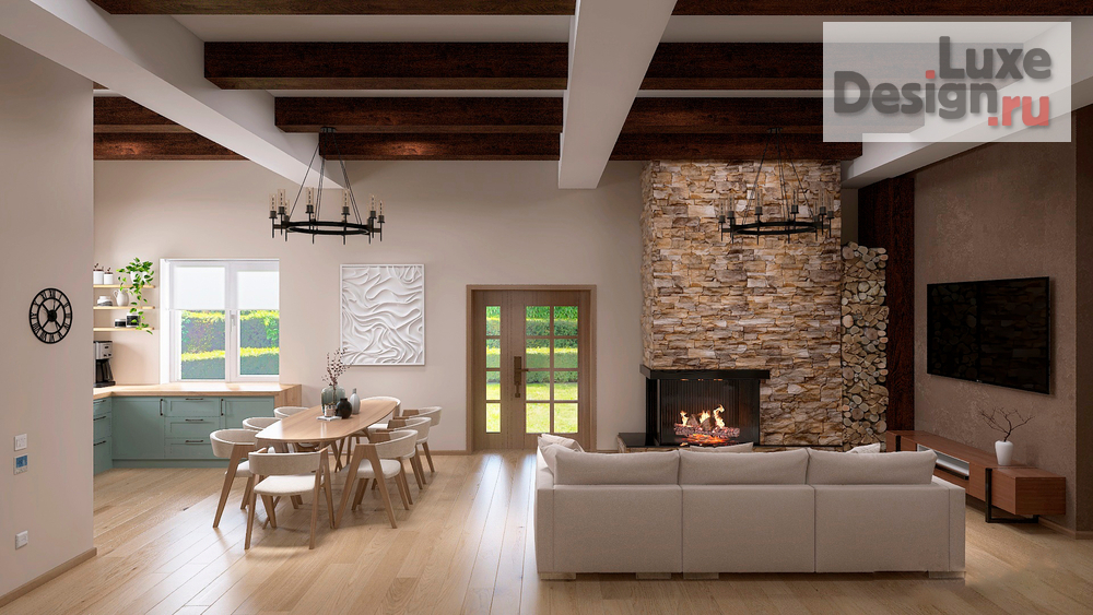 Дизайн интерьера загородного дома "Загородный дом Шале 120 кв.м." (фото 10)