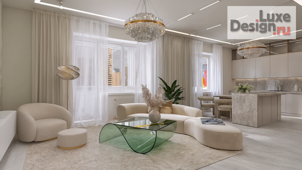 Дизайн интерьера гостиной "4-х комнатная квартира" (фото 3)