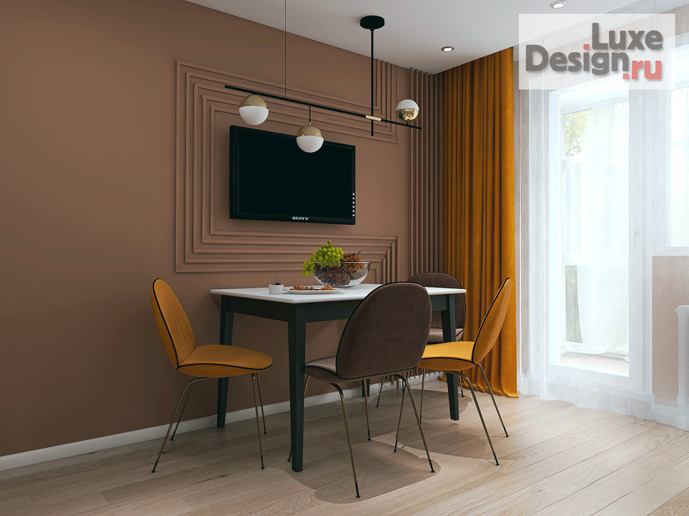 Дизайн интерьера трехкомнатной квартиры "Трехкомнатная квартира 92 м2 ЖК «Ново-Патрушево»" (фото 7) от дизайнера Нелюбина Любовь Олеговна Дизайн интерьера трехкомнатной квартиры "Трехкомнатная квартира 92 м2 ЖК «Ново-Патрушево»" (фото 7)