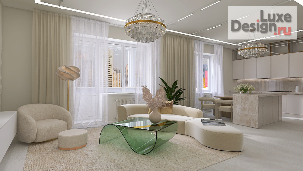 Дизайн интерьера гостиной "4-х комнатная квартира" (фото 5)