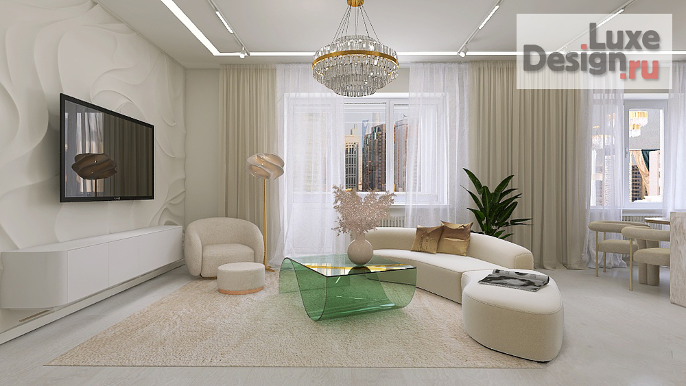 Дизайн интерьера гостиной "4-х комнатная квартира" (фото 10)