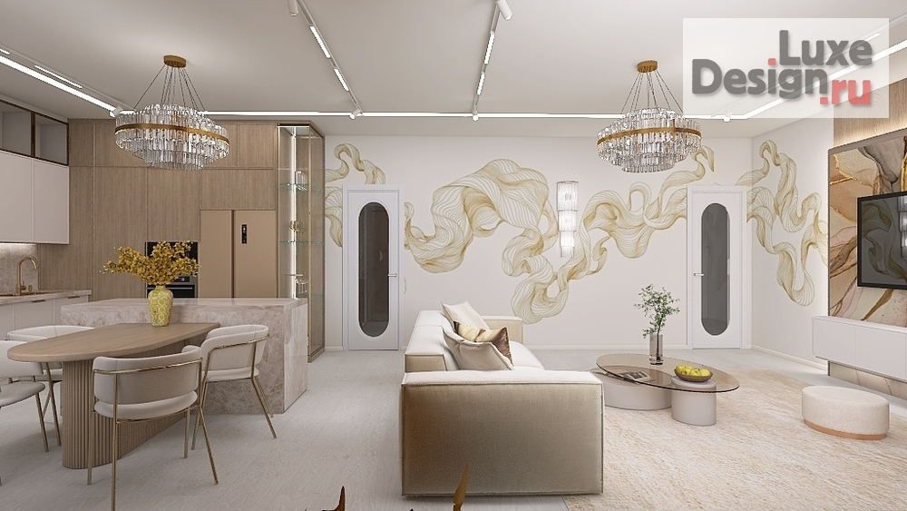 Дизайн интерьера четырехкомнатной квартиры "Четырехкомнатная квартира 160 кв.м." (фото 7) от дизайнера Нелюбина Любовь Олеговна Дизайн интерьера четырехкомнатной квартиры "Четырехкомнатная квартира 160 кв.м." (фото 7)