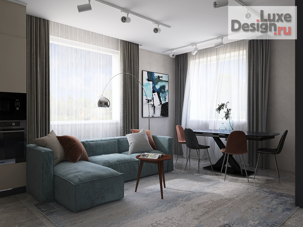 Дизайн интерьера частного дома "Кухня-гостиная 35 м2 в загородном доме" (фото 1) от дизайнера Нелюбина Любовь Олеговна Дизайн интерьера частного дома "Кухня-гостиная 35 м2 в загородном доме" (фото 1)