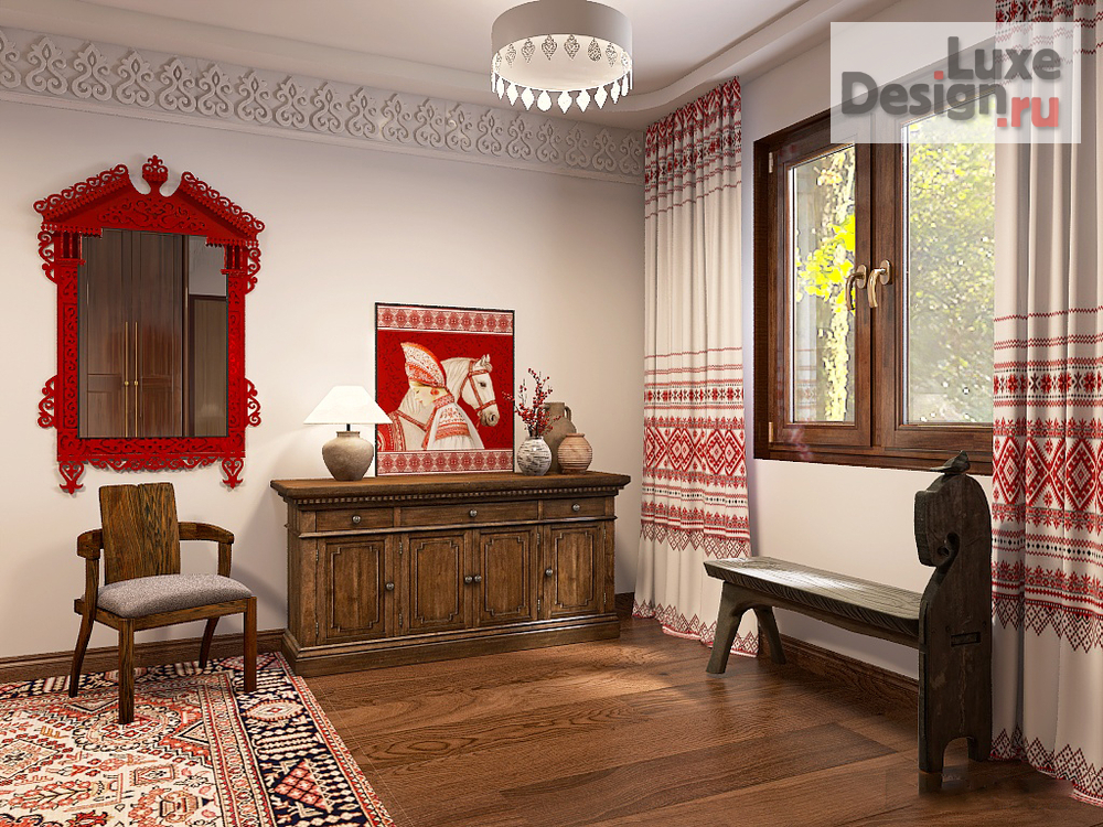 Дизайн интерьера спальни "Дом в старорусском стиле" (фото 5)