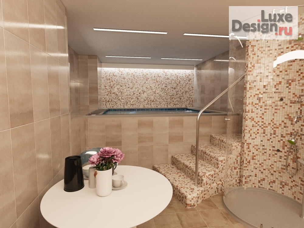 Дизайн интерьера бани "Небольшой семейный SPA-комплекс  в частном доме." (фото 1)