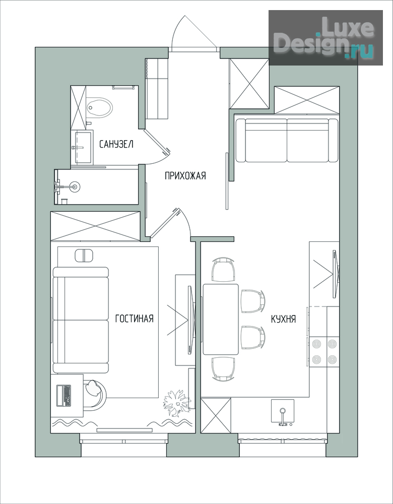 Дизайн интерьера однокомнатной квартиры "SYMBOL" (фото 18)