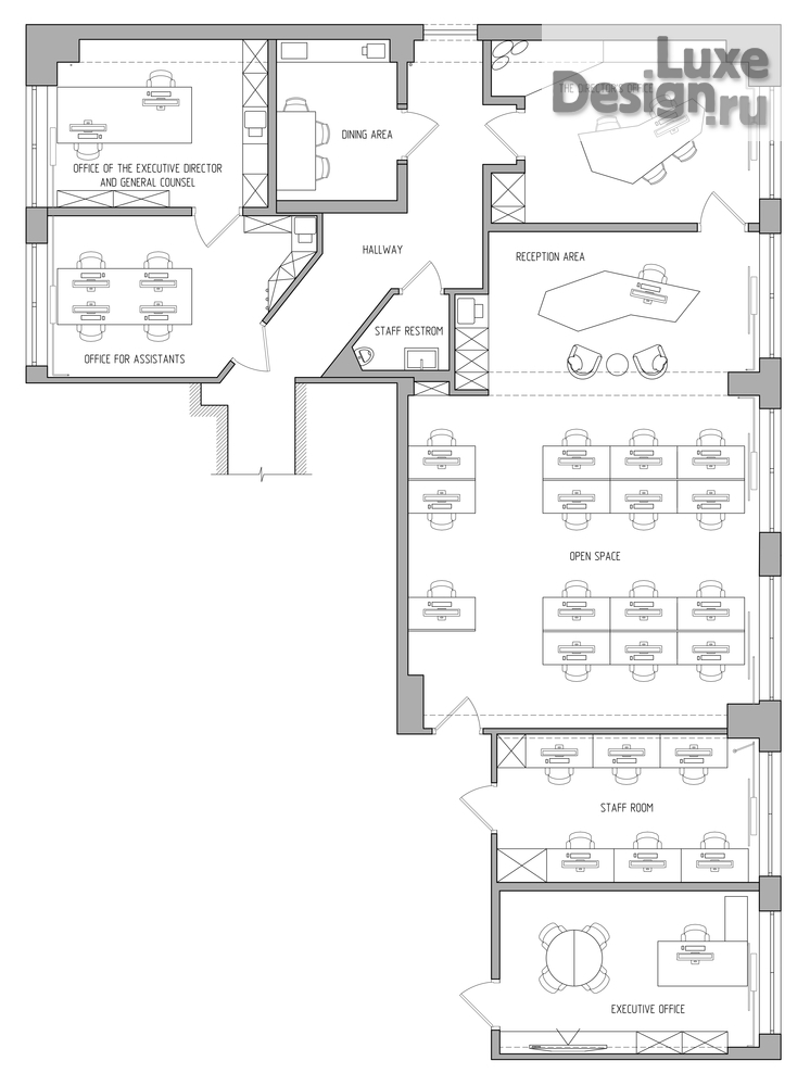 Дизайн интерьера офиса "ОФИСНОЕ ПРОСТРАНСТВО" (фото 30)