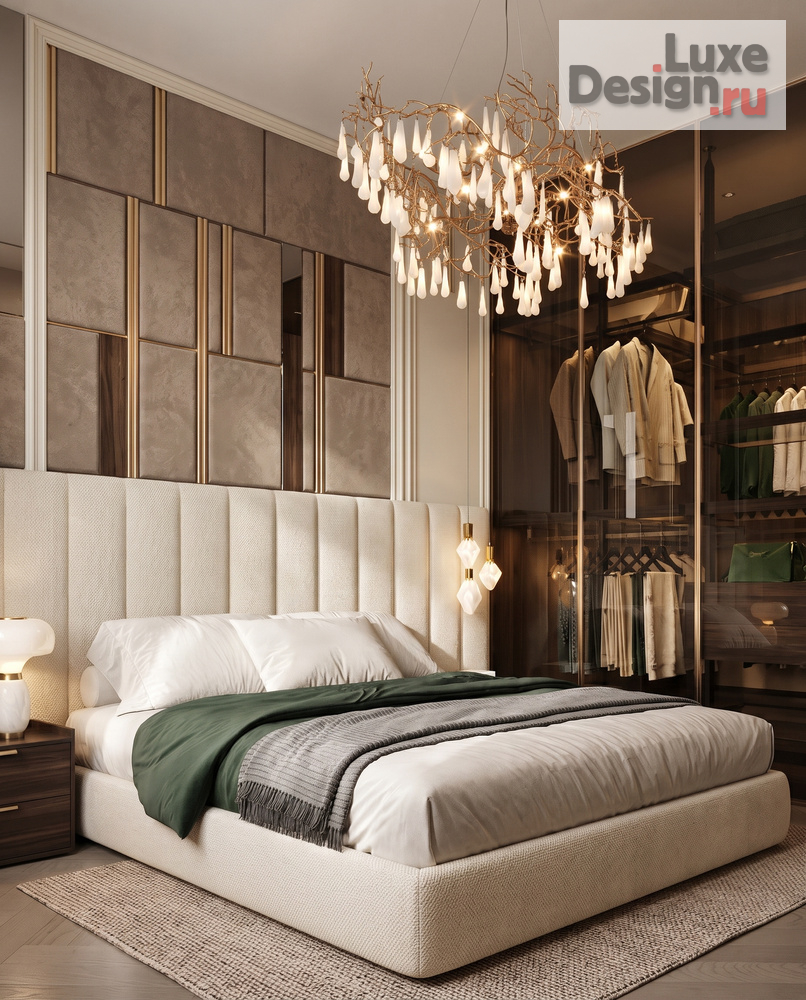 Дизайн интерьера квартиры "Ар-деко с чёрным камнем и зелёными акцентами в ЖК «Феймос» — 108 м²" (фото 19)