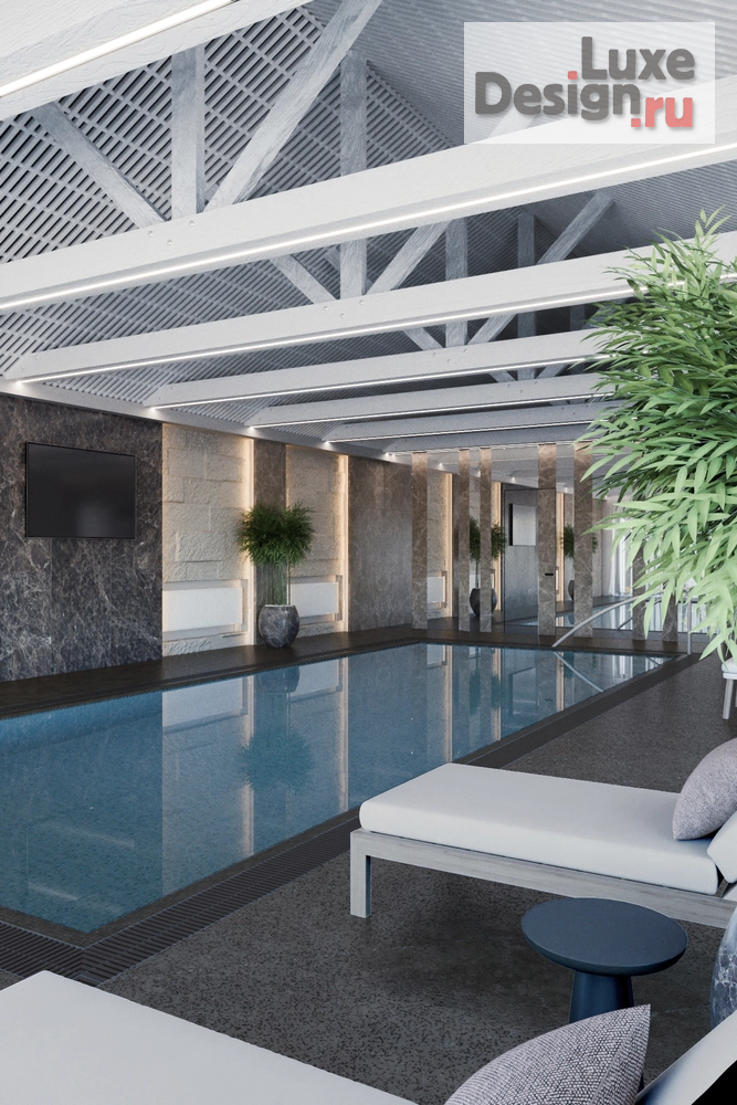 Дизайн интерьера загородного дома "Бассейн. Вариант второй." (фото 3)