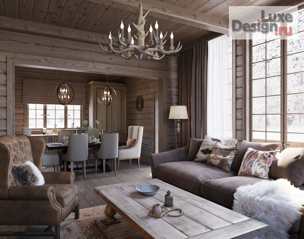 Дизайн интерьера загородного дома "Дизайн дома в стиле "Шале"" (фото 5)