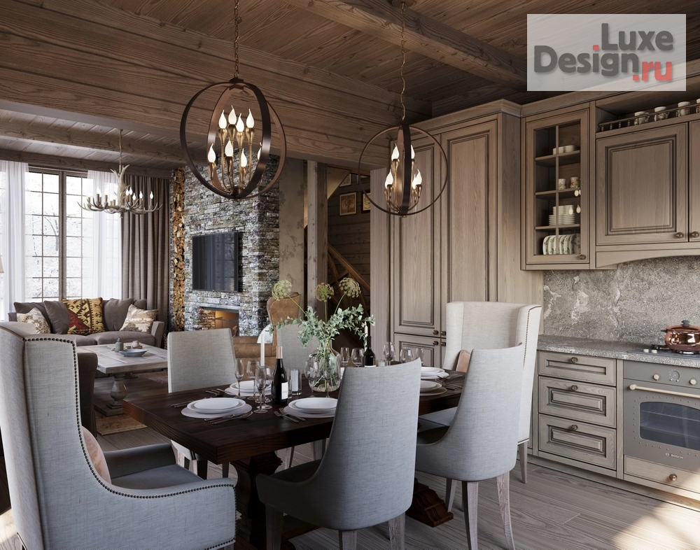 Дизайн интерьера загородного дома "Дизайн дома в стиле "Шале"" (фото 6)