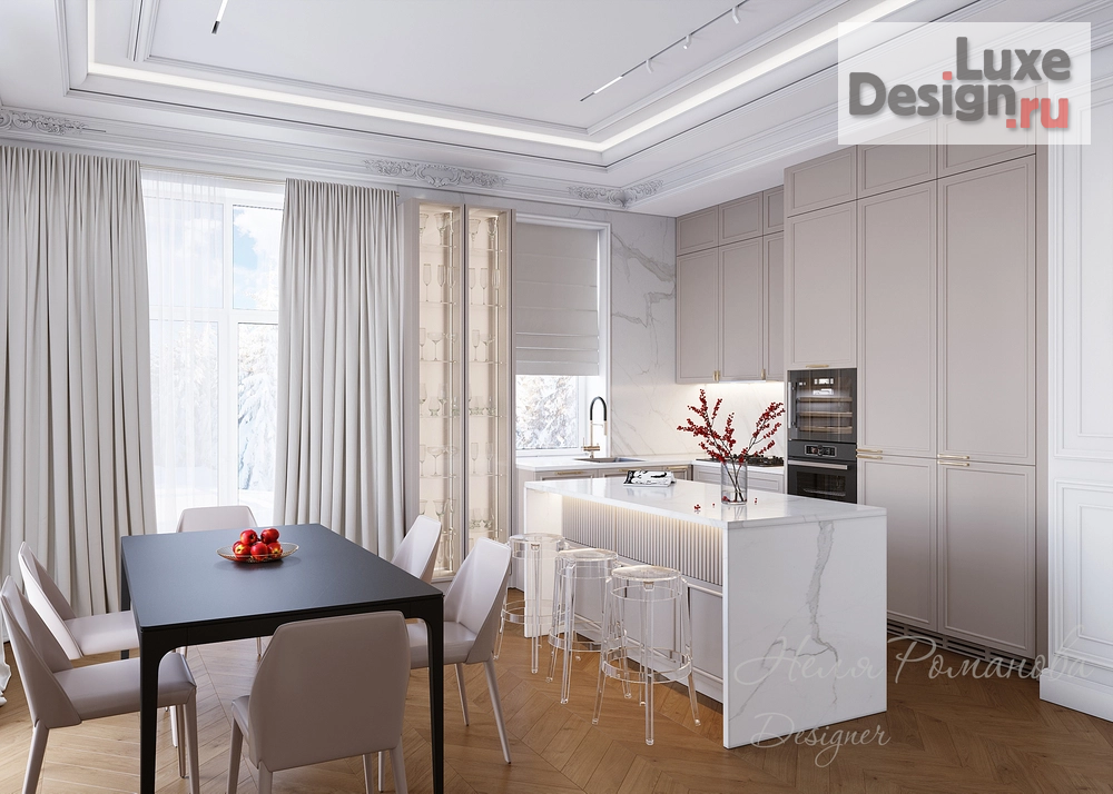 Дизайн интерьера частного дома "Дизайн кухни-гостиной в доме в КП "Riga Family"" (фото 5)