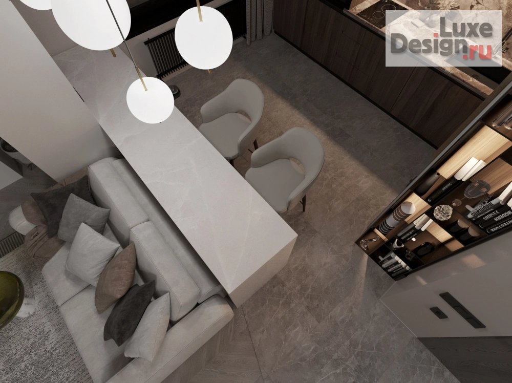 Дизайн интерьера однокомнатной квартиры " Квартиры 45м2 в ЖК Новочеремушкинская 17" (фото 10)