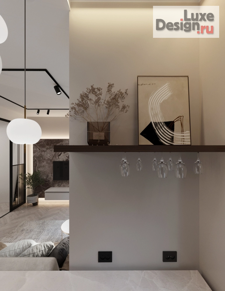 Дизайн интерьера однокомнатной квартиры " Квартиры 45м2 в ЖК Новочеремушкинская 17" (фото 13)