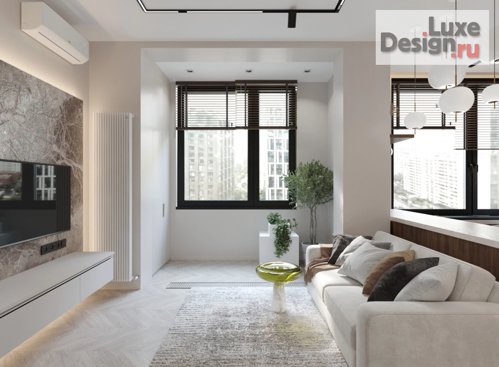 Дизайн интерьера однокомнатной квартиры " Квартиры 45м2 в ЖК Новочеремушкинская 17" (фото 4)