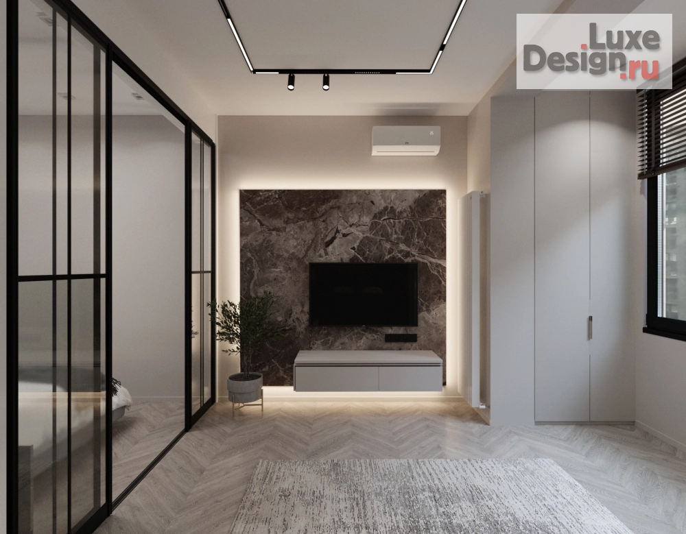 Дизайн интерьера однокомнатной квартиры " Квартиры 45м2 в ЖК Новочеремушкинская 17" (фото 1)